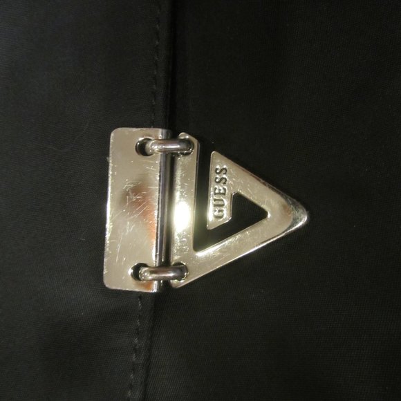 GUESS BLACK BAG W/SILVER ACCENTS, RAYON BODY - Picture 5 of 8